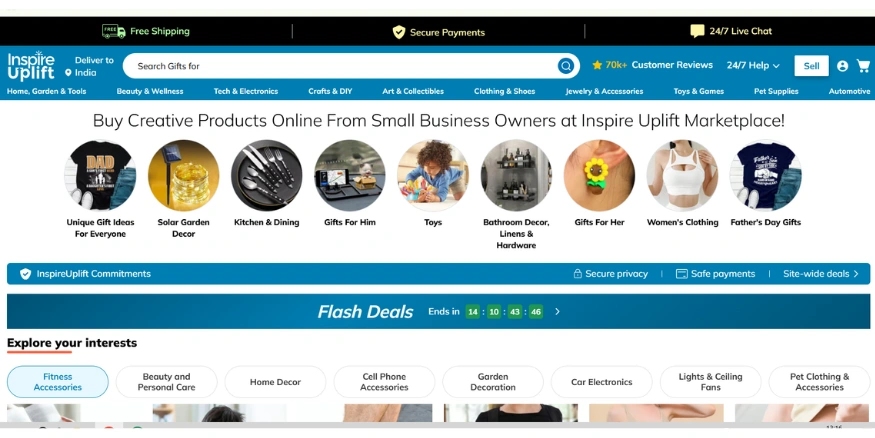 Inspire Uplift shopify dropshipping store-qikink