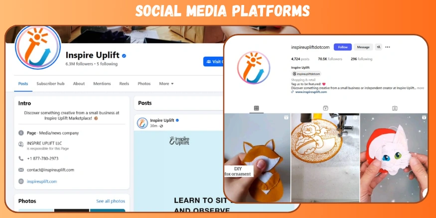 Inspire Uplift social media platforms-qikink
