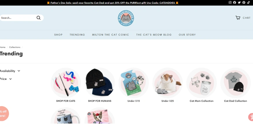 Meowingtons shopify dropshipping store-qikink