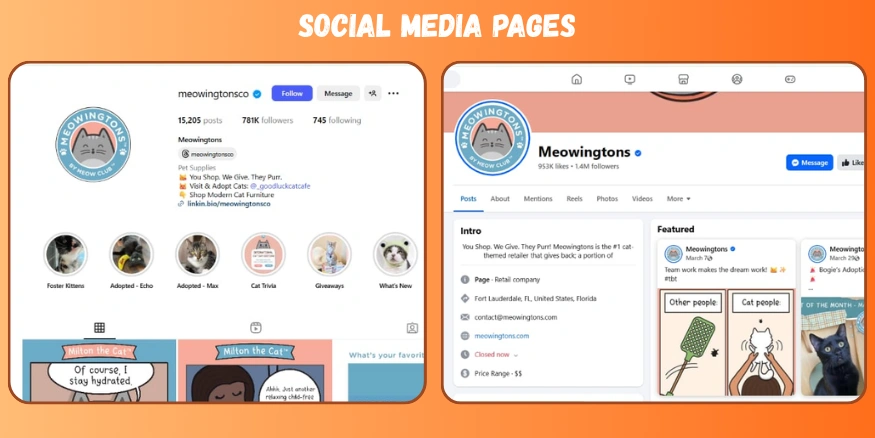 Meowingtons social media platforms-qikink