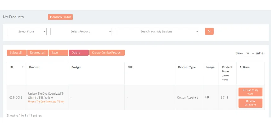 Shopify Qikink product section