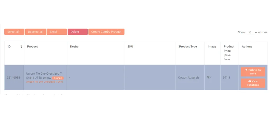 Product Pushed