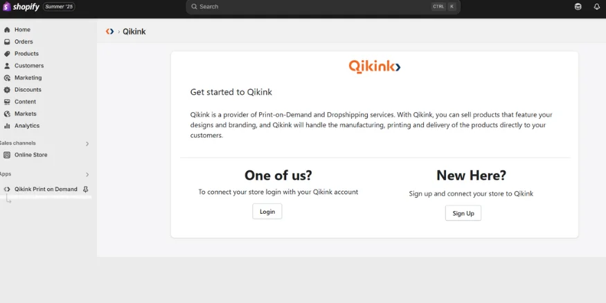Qikink signup