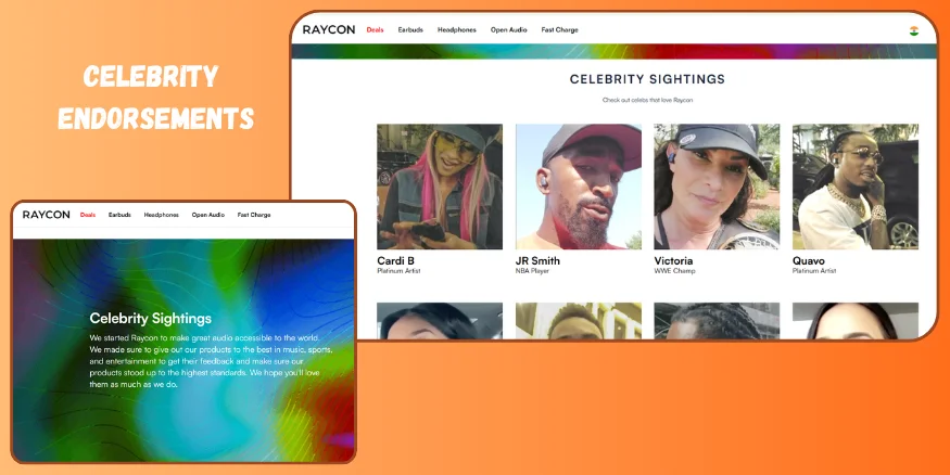 Raycon Celebrity endorsements for massive reach-qikink