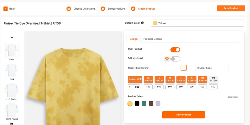 Select product specification