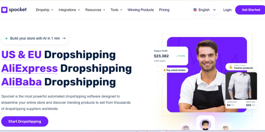 Spocket Product sourcing shopify app for dropshipping - Qikink