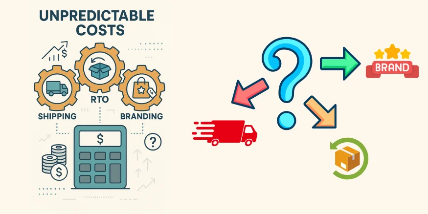 Unpredictable costs in Shipping, RTO, branding