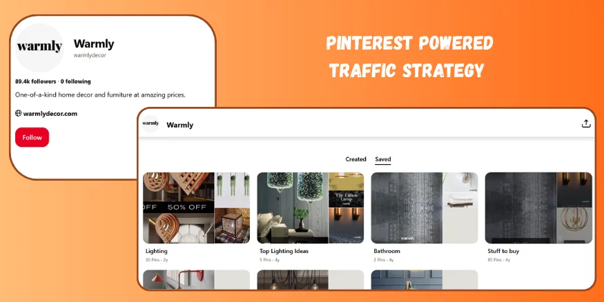 Warmly Pinterest-powered traffic strategy-qikink