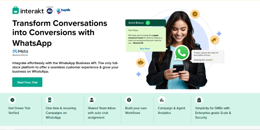 interakt WhatsApp Automation Tool - Qikink