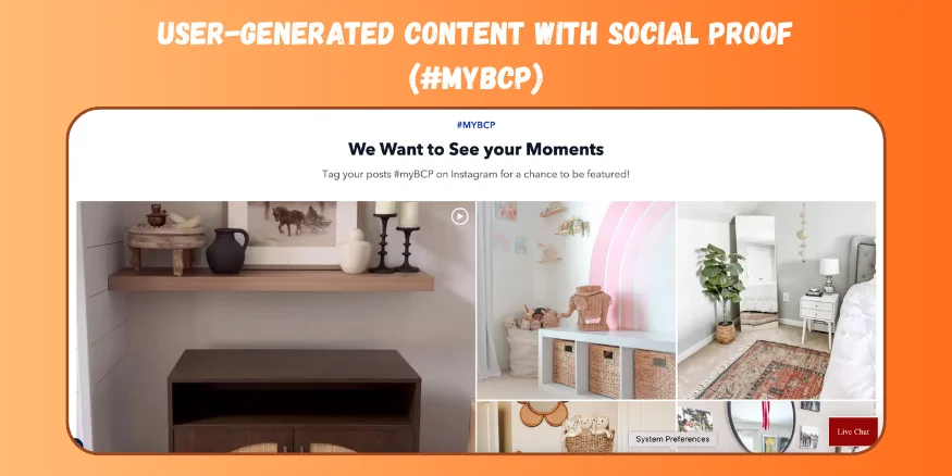Shopify store example - Social proof with BCP