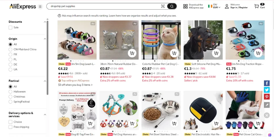 Aliexpress pet dropshiipping supplier