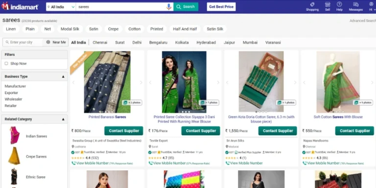 IndiaMART Saree Dropshipping Supplier - Qikink