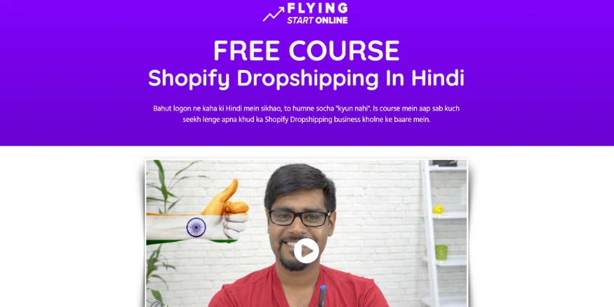 2. Indian Dropshipping with Shopify (Hindi) – Flying Start Online
