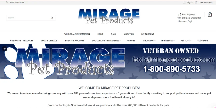Mirage pet products dropshipping supplier