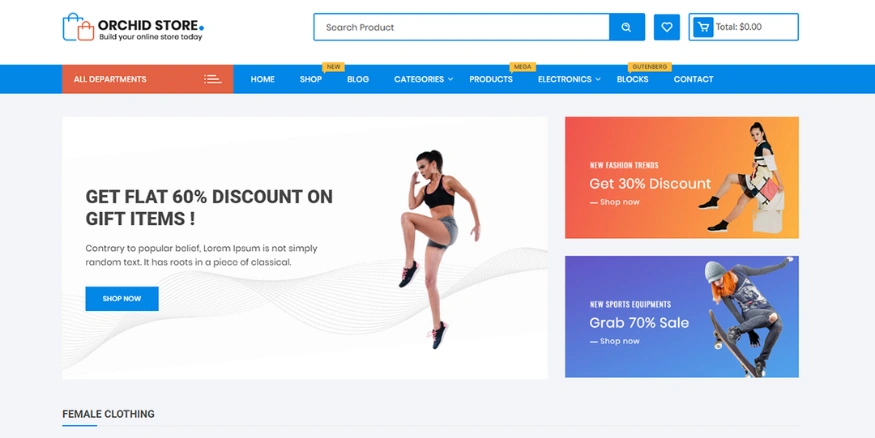 Orchid Store Dropshipping Theme for WordPress - Qikink