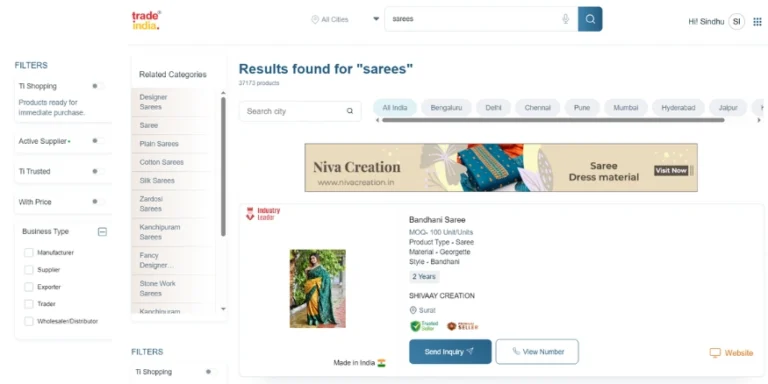 TradeIndia Saree Dropshipping Supplier - Qikink