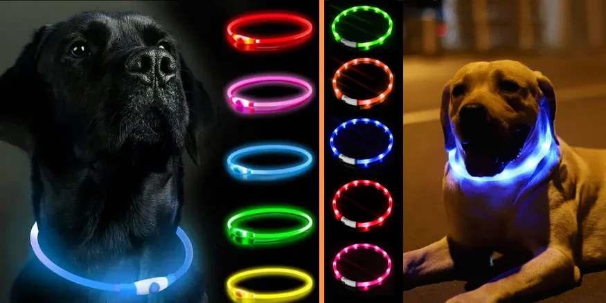 USB Rechargeable LED Flashing Collar -qikink