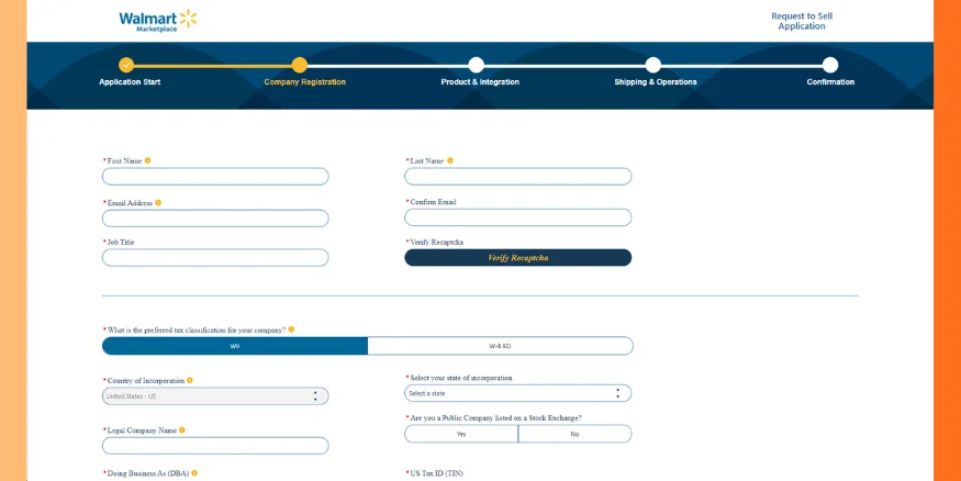 Walmart company registration for dropshipping