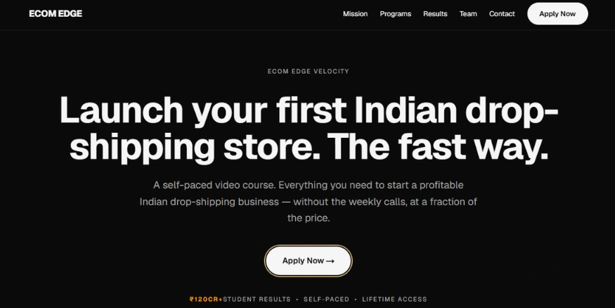 Ecom Edge by Nishkash Sharma Indian dropshipping courses Qikink