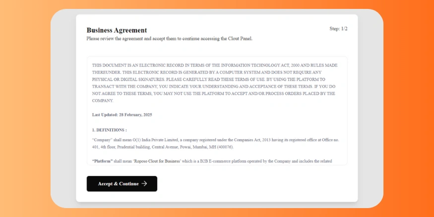Business Agreement for Roposo Clout-qikink