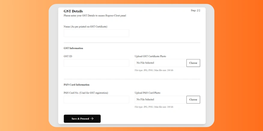 GST details for Roposo clout dropshipping-qikink