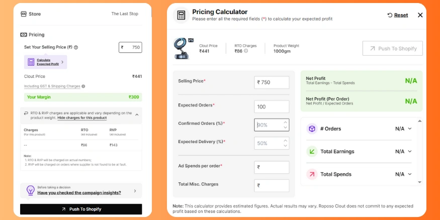 Set your Selling price for the product -qikink