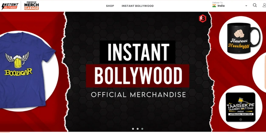 Instant Bollywood website - Qikink