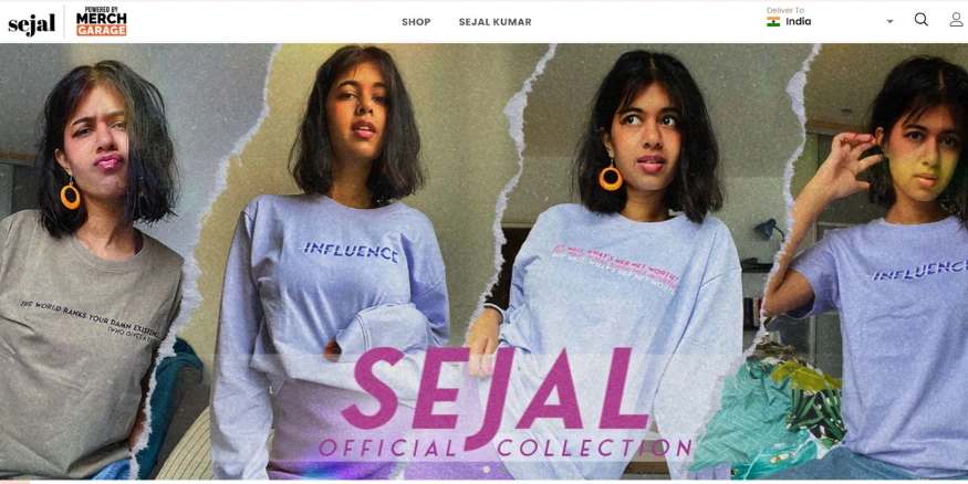 Sajel Merch website - Qikink