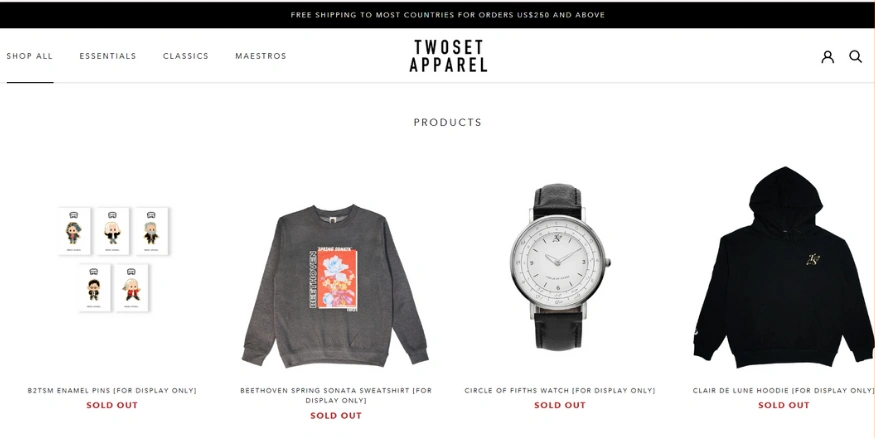 TwoSet Violin website - Qikink