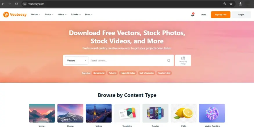 Vecteezy Homepage Qikink