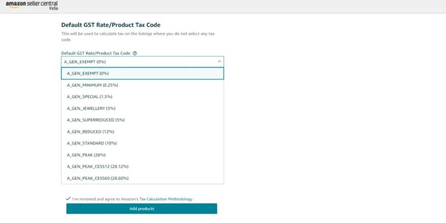 Amazon Seller signup product tax code Qikink