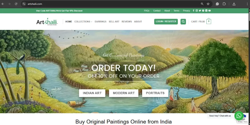 Artshaili art selling platform Qikink