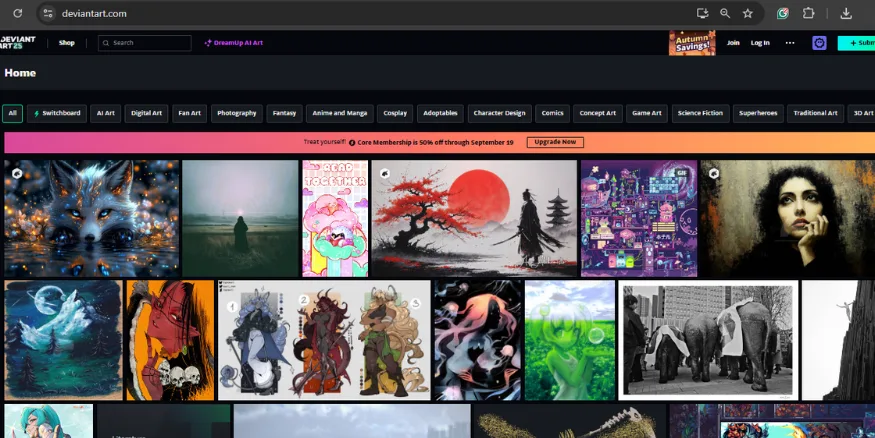 Deviant Art digital art selling platform Qikink