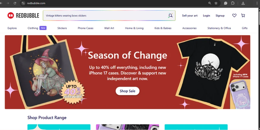 Redbubble art selling platform Qikink