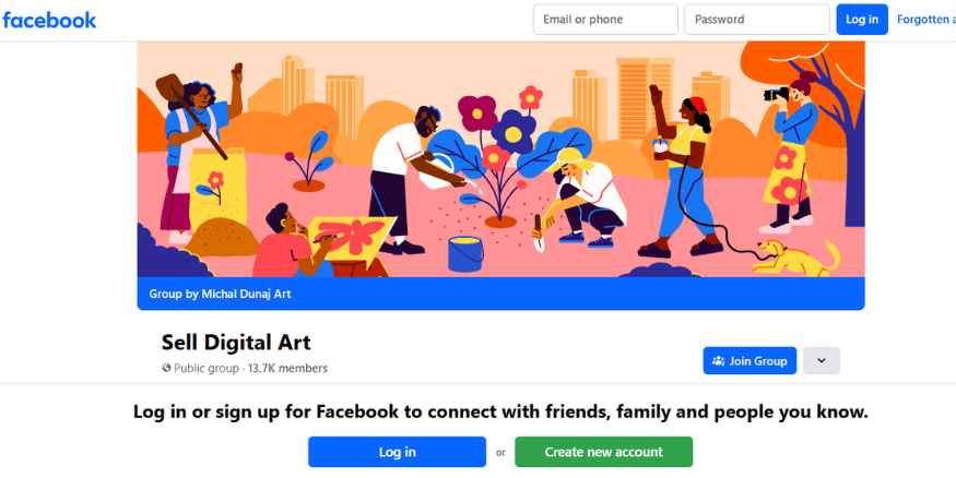 Sell digital art on Facebook Qikink