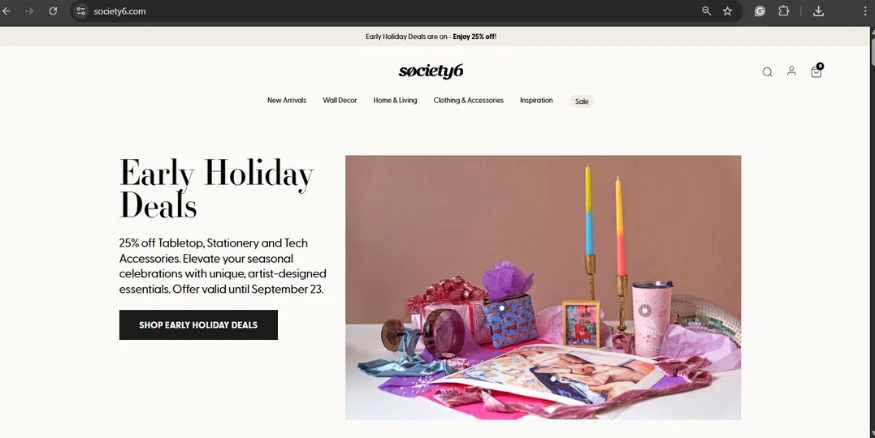 society6 art selling platform qikink