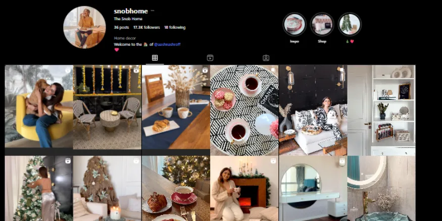 Aashna Shroff Snob Home influencer Qikink