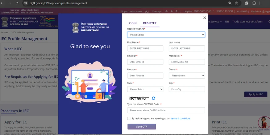 DGFT portal IEC register Dropshipping Qikink