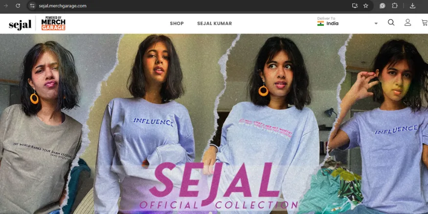 Sejal Kumar sejal merch influencer Qikink