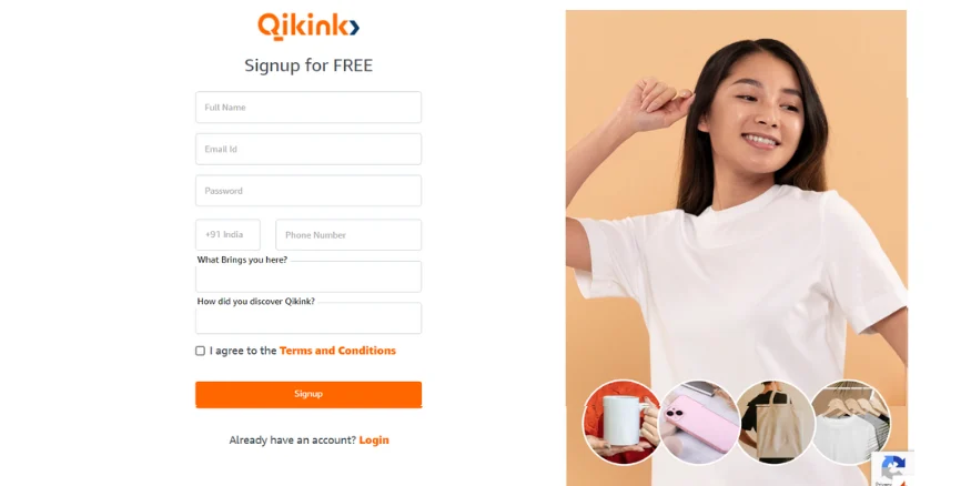Sign Up with Qikink