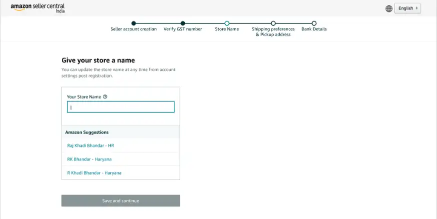Choose an Amazon Seller Store Name