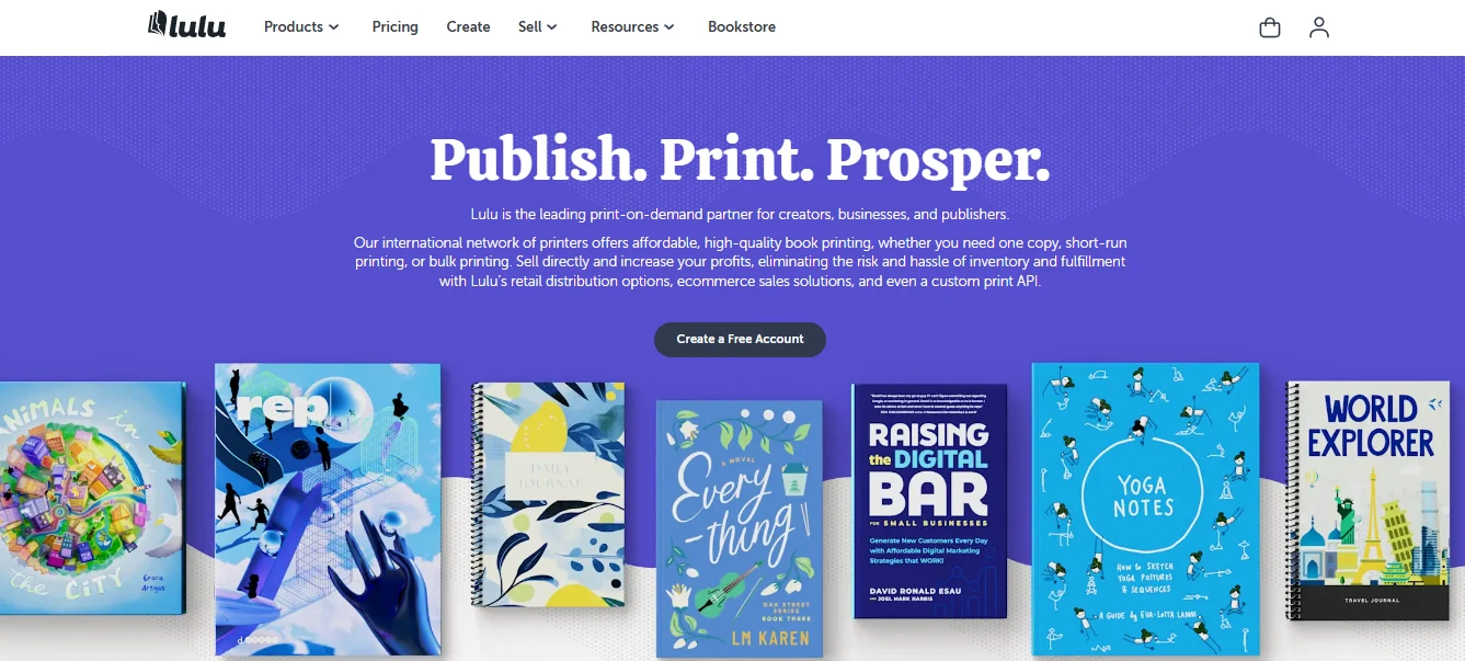 Lulu print on demand books Qikink