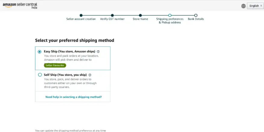 Choose a Shipping Method on Amazon Seller