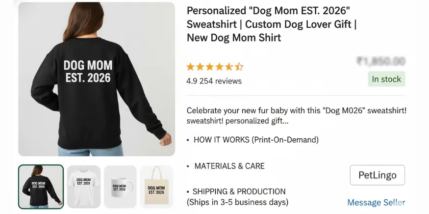 Etsy listings to sell online Qikink