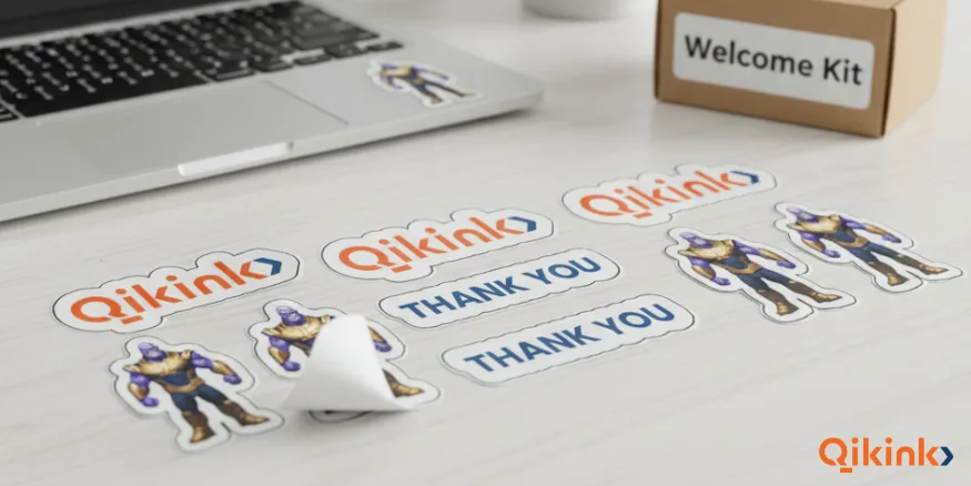 stickers welcome kit idea Qikink