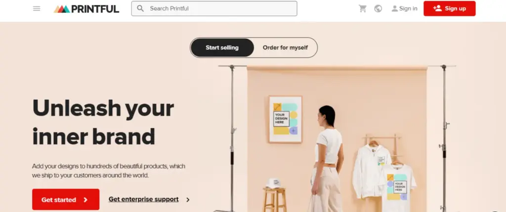 Printful print on demand website