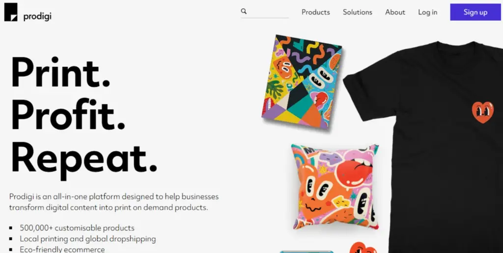Prodigi print on demand website