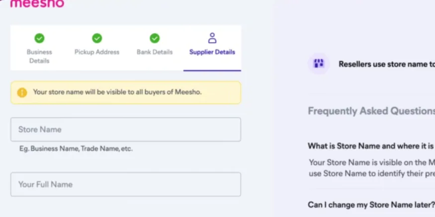 Create your Meesho store profile