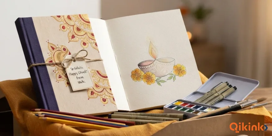 Diwali Gift Ideas for Family and Friends Sketchbook and Art-Supply Kit
