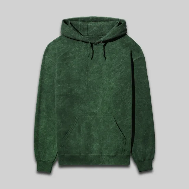 green acid wash hoodie qikink